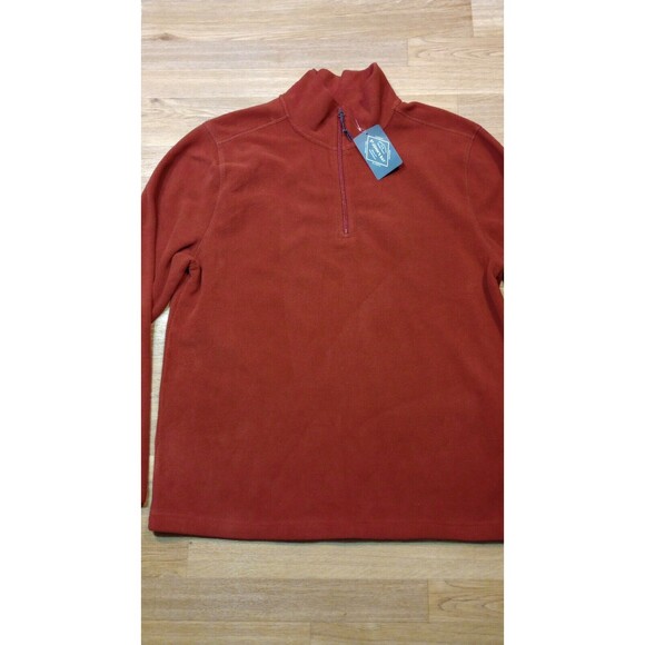 NWT St Johns Bay Sweatshirt Mens M Medium 1/4 Zip Rusty Red Fleece Pullover - Picture 2 of 16
